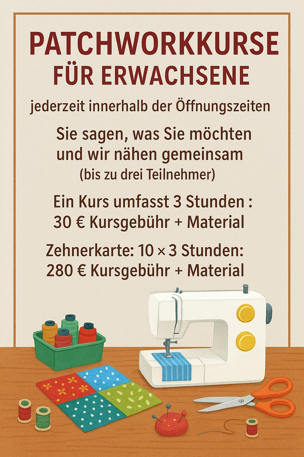 Patchworkkurse für Erwachsene